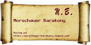 Morschauer Barakony névjegykártya